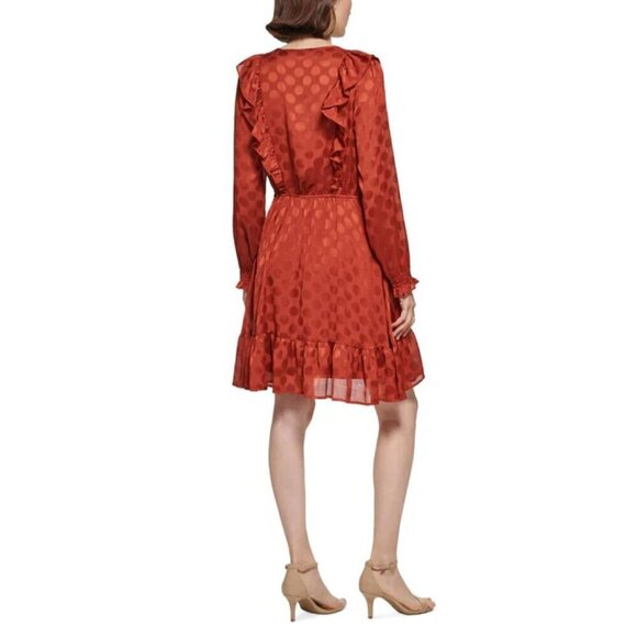 Tommy Hilfiger Womens Ruffled Polka Dot Dress Size 14 - Picture 2 of 14